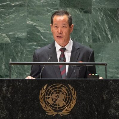 Embaixador da Coreia do Norte na ONU, Kim Song, discursa na Assembleia Geral das Nações Unidas