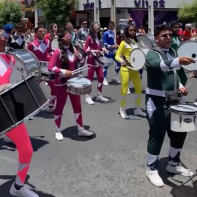 Banda de ‘Power Rangers’ em desfile cívico-militar no interior do RN viraliza nas redes sociais — Foto: Reprodução