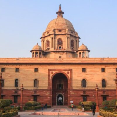 Sede do palácio presidencial na Índia, em Nova Deli