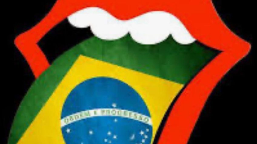 Símbolo The Rolling Stones e bandeira do Brasil