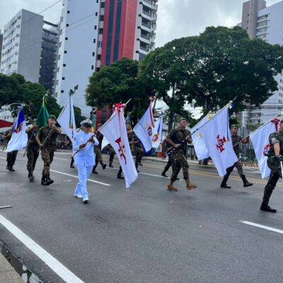 Desfile cívico-militar de 7 de setembro em Natal (RN) — Foto: Vinícius Marinho/Inter TV Cabugi