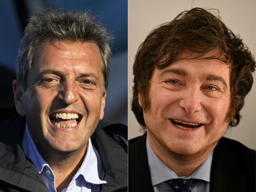 Massa e Milei, candidatos a presidente da Argentina
