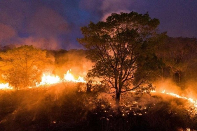 Aumento do período de seca no bioma facilita incêndios no Pantanal -  (crédito: Ibere PERISSE / Projeto Solos / AFP)