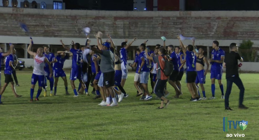 Mossoró festeja título da segunda divisão do Campeonato Potiguar — Foto: Reprodução/TV FNF