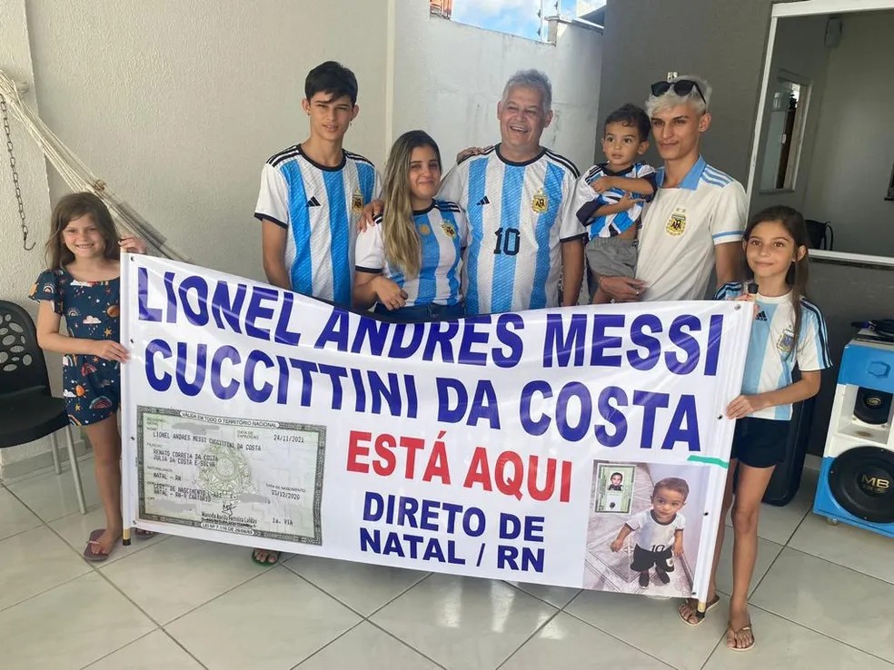 Lionel Andres Messi Cuccittini da Costa tem 3 anos e estará no Maracanã — Foto: Pedro Trindade/Inter TV Cabugi