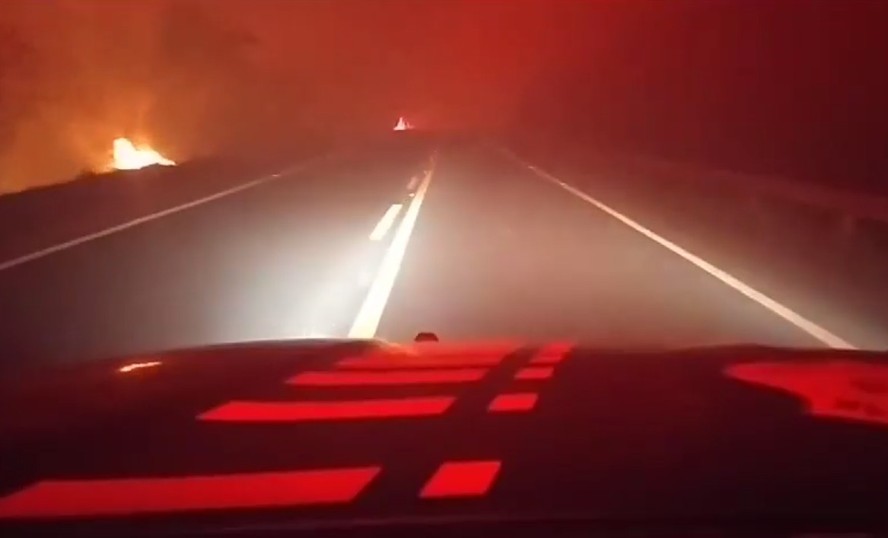 'Corredor de fogo' formou-se na BR-262, em Mato Grosso do Sul