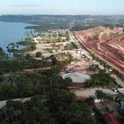 Afundamento de uma mina próximo à lagoa Mundaú, no Mutange, pode abrir uma enorme cratera na superfície  -  (crédito: Reprodução/TV Gazeta)