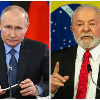 Presidentes da Rússia, Vladimir Putin, e do Brasil, Luiz Inácio Lula da Silva