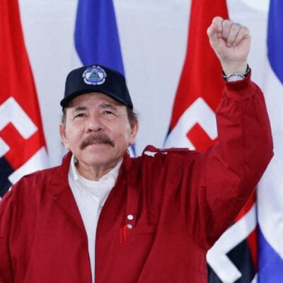 Presidente da Nicarágua, Daniel Ortega, durante discurso comemorando o aniversário da Revolução Sandinista
