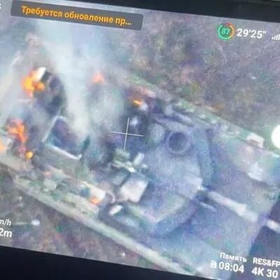 Tanque Abrams foi destruído por um drone