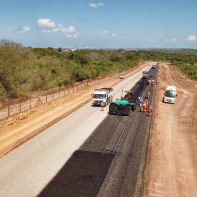 Obra em estrada no RN — Foto: Governo do RN/Divulgação