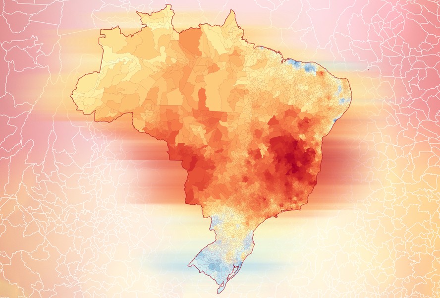 Mapa mostra os lugares do Brasil que mais esquentaram em ano de recorde mundial de calor