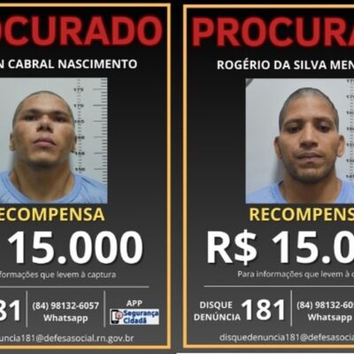 PF divulgou recompensa por informações sobre os fugitivos — Foto: Divulgação