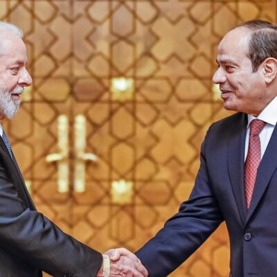Lula após reunião com o presidente do Egito, al-Sisi