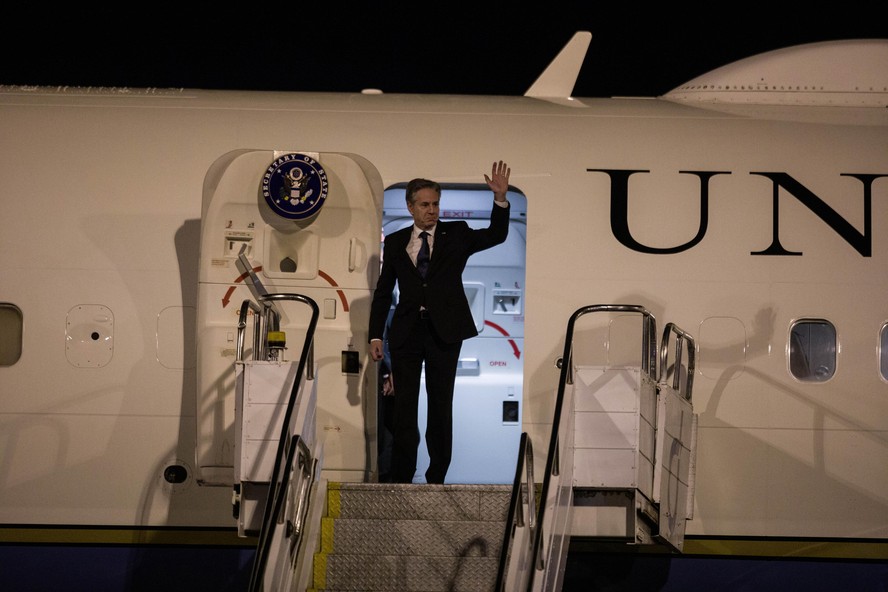 O secretário de Estado dos Estados Unidos, Antony Blinken, desembarca no Brasil