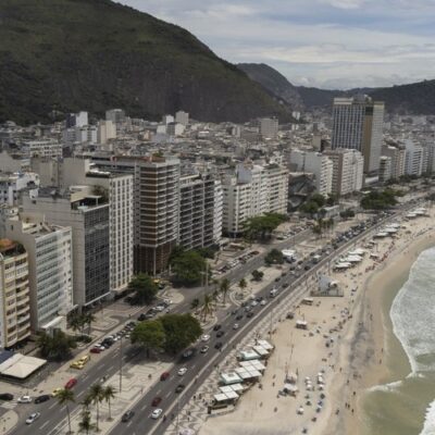 Vista aérea da praia de Copacabana