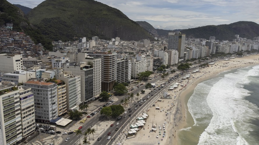 Vista aérea da praia de Copacabana