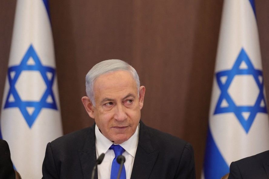 Primeiro-ministro de Israel, Benjamin Netanyahu, durante reunião ministerial