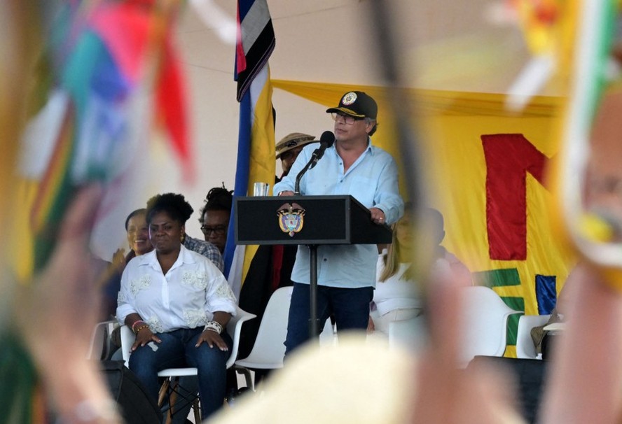 O presidente da Colômbia, Gustavo Petro, durante evento em Cali
