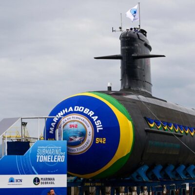 Submarino Tonelero, lançado nesta quarta-feira em Itaguaí