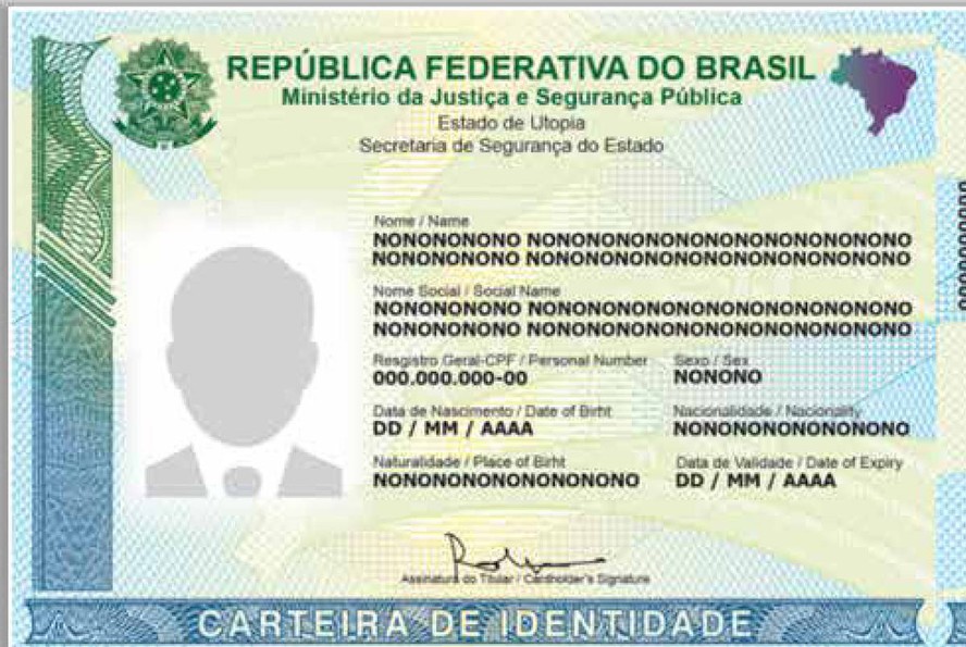 Modelo da nova carteira de identidade brasileira
