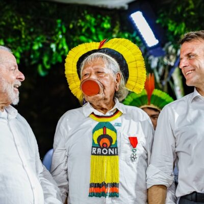 Lula, Macron e Raoni em Belém (PA)