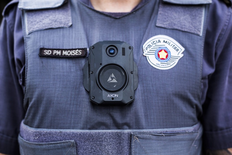 Câmera corporal usada pela Polícia Militar de São Paulo