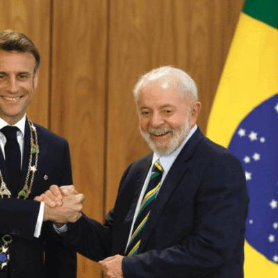 Emmanuel Macron e Luiz Inácio Lula da Silva
