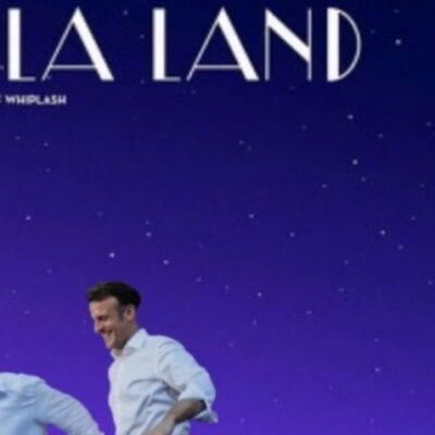 Lula e Macron em meme com referência ao filme "La La Land"