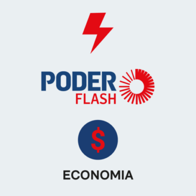 A imagem mostra o símbolo de um raio, uma referência à palavra "flash", o logotipo do Poder Flash e um símbolo que representa a economia.