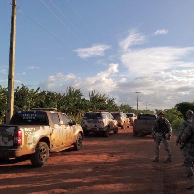 Operação fez cerco em área de plantação na zona rural de Baraúna para recapturar fugitivos da Penitenciária Federal de Mossoró — Foto: Ayrton Freire/Inter TV Cabugi