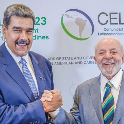 O presidente venezuelano Nicolás Maduro e o presidente Lula