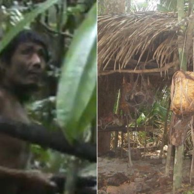 Kawahiva com flechas é visto na floresta durante expedição; diversos vestígios comprovam a existência de povos isolados em Mato Grosso