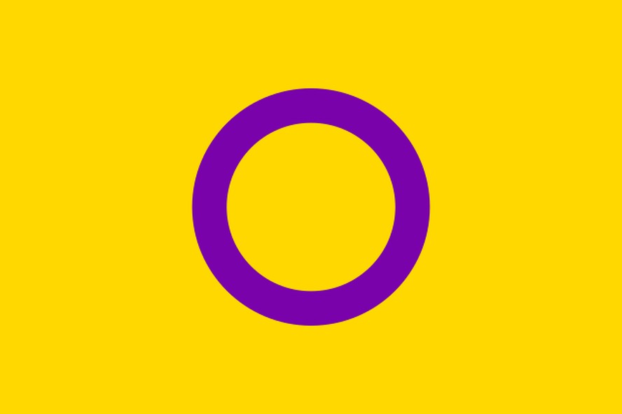 Conselho da ONU denuncia discriminação a pessoas intersexo; bandeira amarela com aro roxo no meio representa grupo