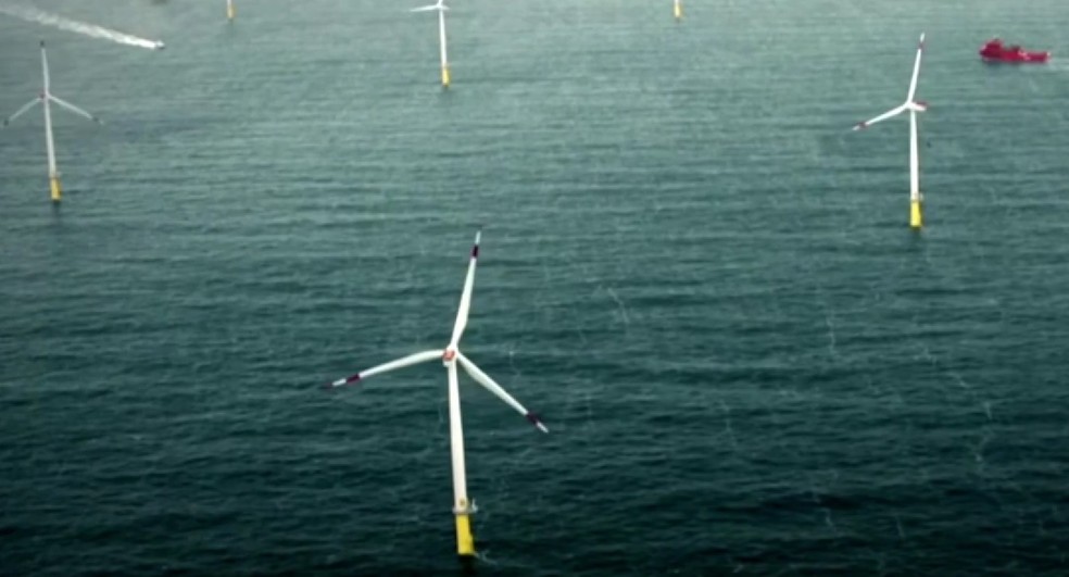 Produção de energia eólica offshore — Foto: Inter TV Cabugi/Reprodução