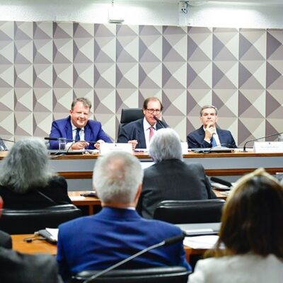 A comissão de juristas discutindo as propostas para o novo Código Civil, no Senado Federal