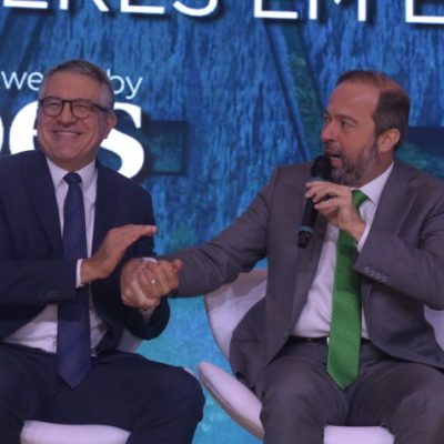 Os ministros Alexandre Padilha e Alexandre Silveira participaram nesta 6ª feira (12.abr.2024) do Fórum Brasileiro de Líderes em Energia, no Rio