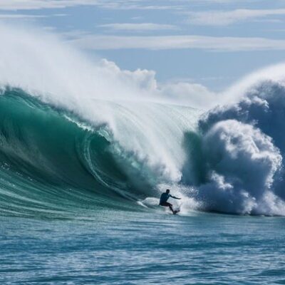 Aldemir Calunga surfou ondas gigantes na Urca do Minhoto — Foto: Alexandre Alessy/Diego Noronha