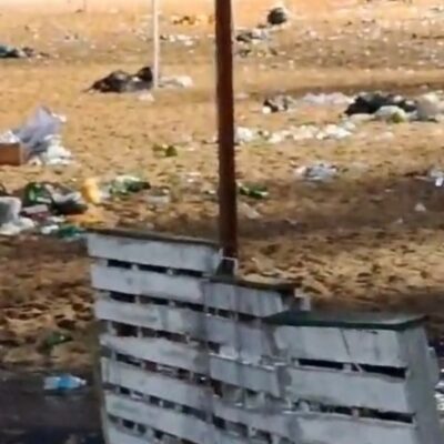 Lixo espalhado na praia de Miami, em Natal — Foto: Reprodução