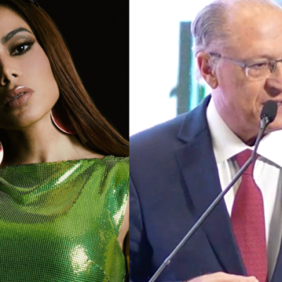 Na foto, a cantora Anitta e o vice-presidente e ministro da Indústria, Comércio e Serviços, Geraldo Alckmin (PSB)