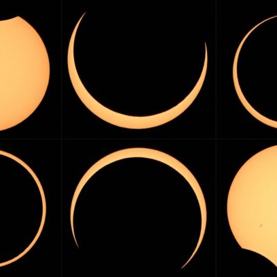 Compilado de fases do eclipse solar