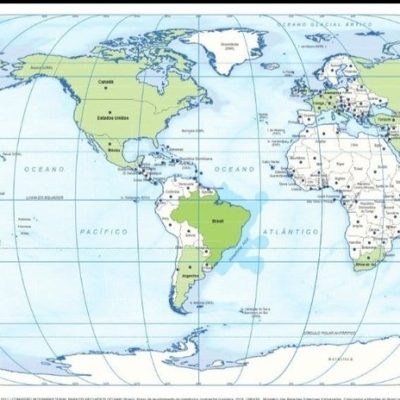 IBGE lançou mapa com Brasil no centro do mundo