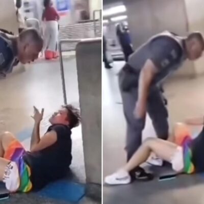 Mulher foi agredida por policial militar na estação Luz, da Linha 1 (Azul) do Metrô em São Paulo