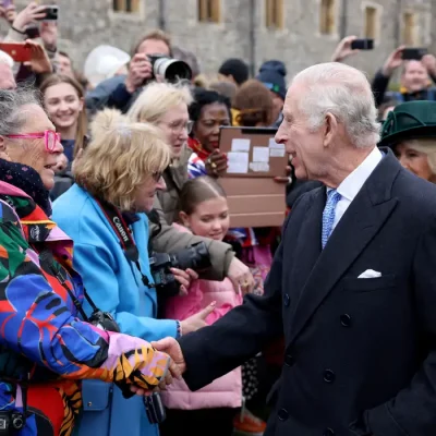 Rei Charles após cerimônia de Páscoa no Castelo de Windsor 
 31/3/2024   REUTERS/Hollie Adams
