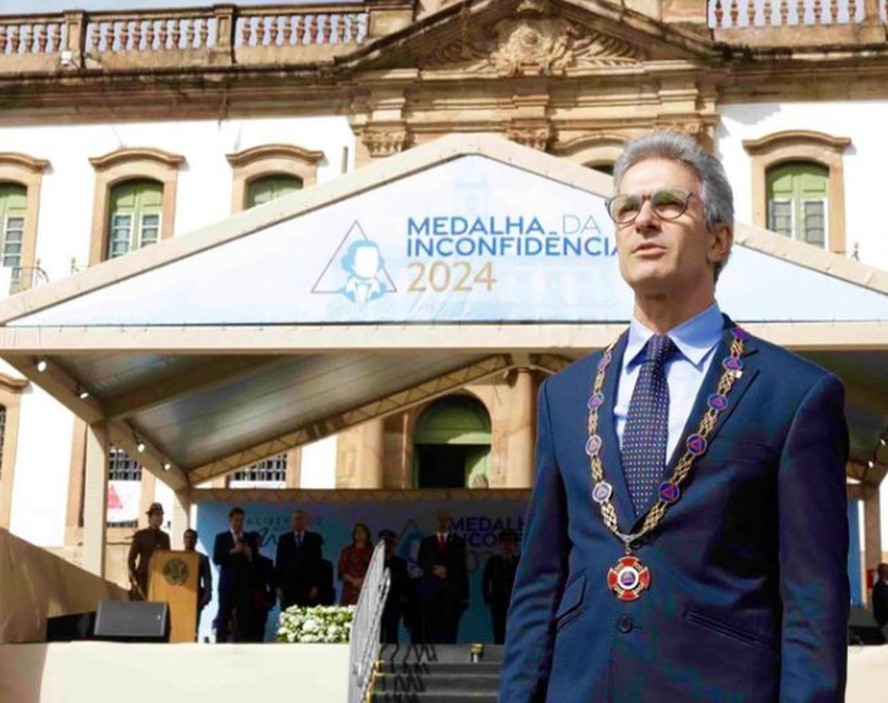 Zema na cerimônia da Medalha da Inconfidência em Ouro Preto