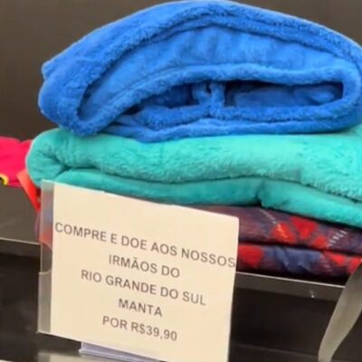 Loja da Riachuelo é criticada por sugerir que clientes comprem mantas para doar para vítimas das enchentes do Rio Grande do Sul