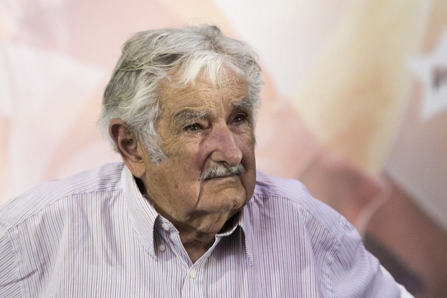 Ex-presidente do Uruguai, Pepe Mujica, durante evento da campanha de Lula em São Paulo
