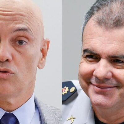 Moraes, à esquerda na foto, concedeu liberdade provisória a Jorge Eduardo Naime, à direita, no caso do 8 de Janeiro