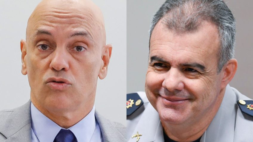 Moraes, à esquerda na foto, concedeu liberdade provisória a Jorge Eduardo Naime, à direita, no caso do 8 de Janeiro