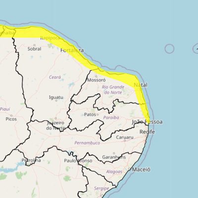 Alerta atinge principalmente cidades do litoral do RN — Foto: Divulgação